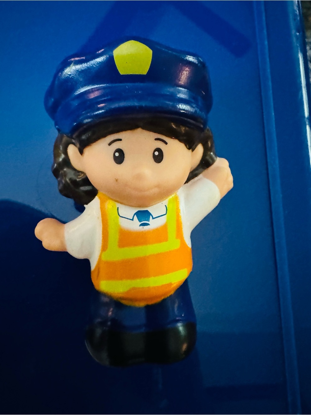 Children's Police Play Figure in Blue and Orange Vest